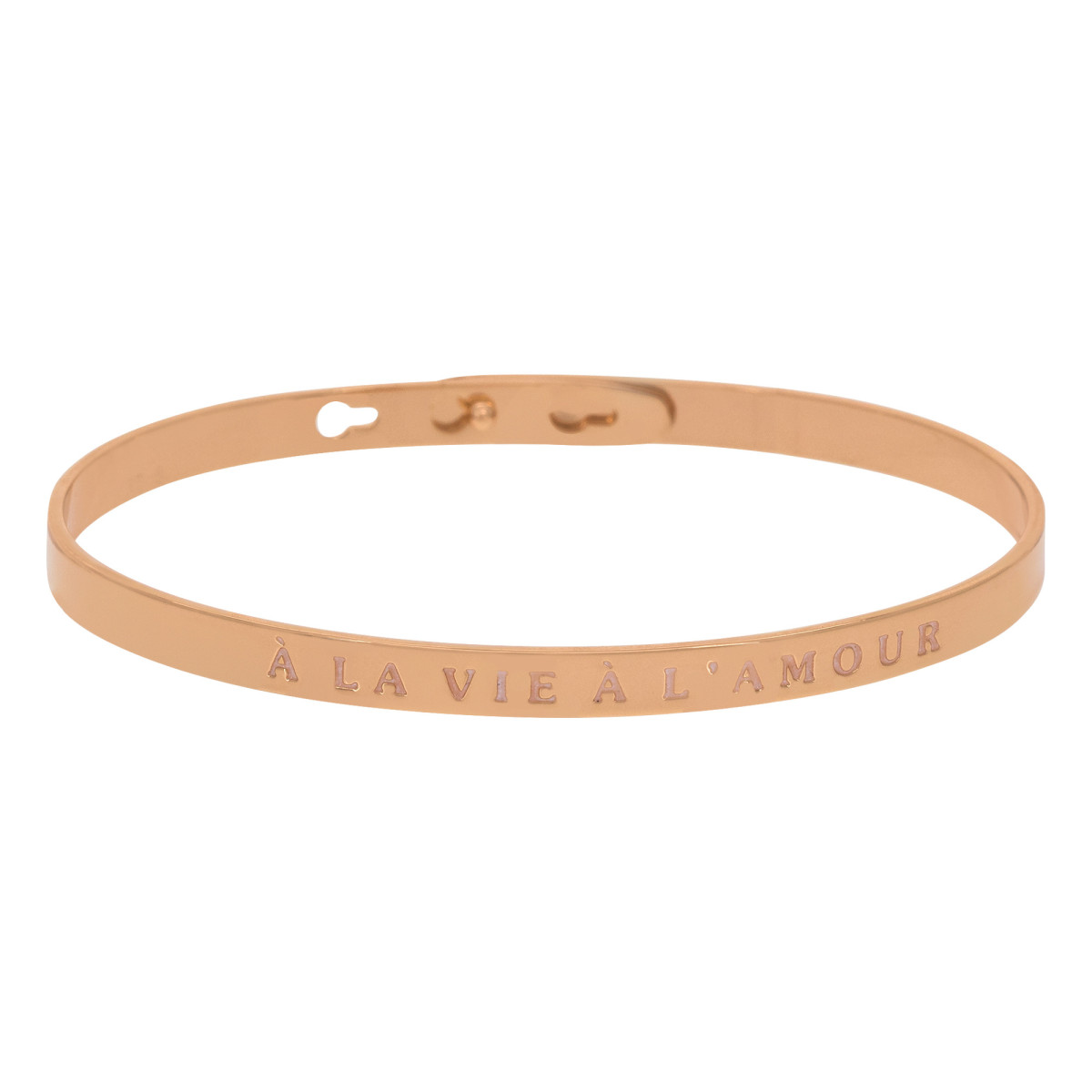 Bracelet à message "A La Vie, à L'Amour" Laiton rosé