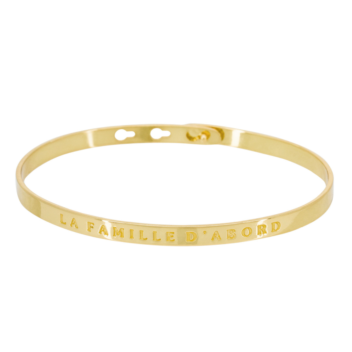 Bracelet Jonc à message Laiton doré "LA FAMILLE D'ABORD" Bracelet à message "La Famille d'abord" Laiton doré