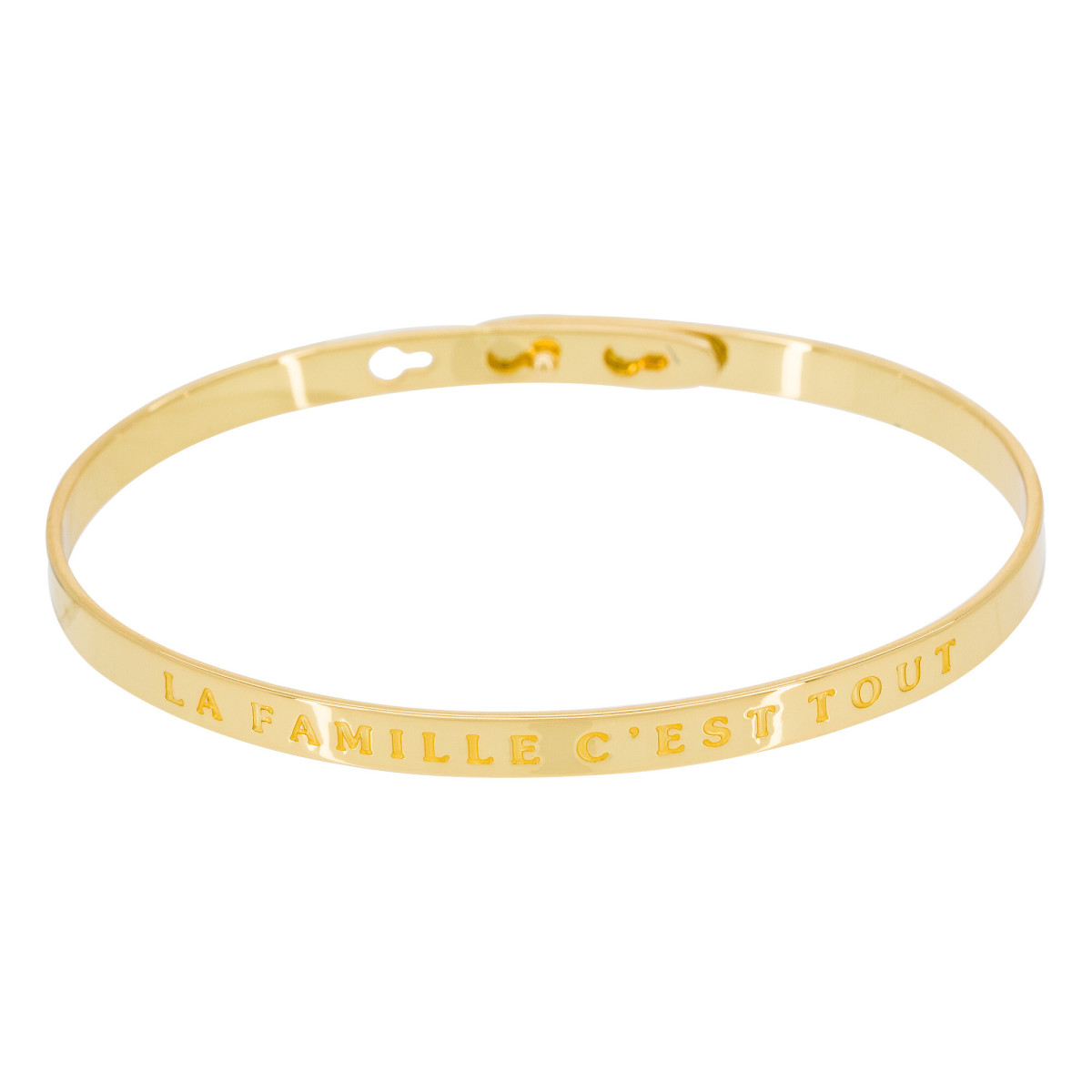 Bracelet Jonc à message Laiton doré "LA FAMILLE C'EST TOUT" Bracelet à message "La Famille c'est Tout" Laiton doré