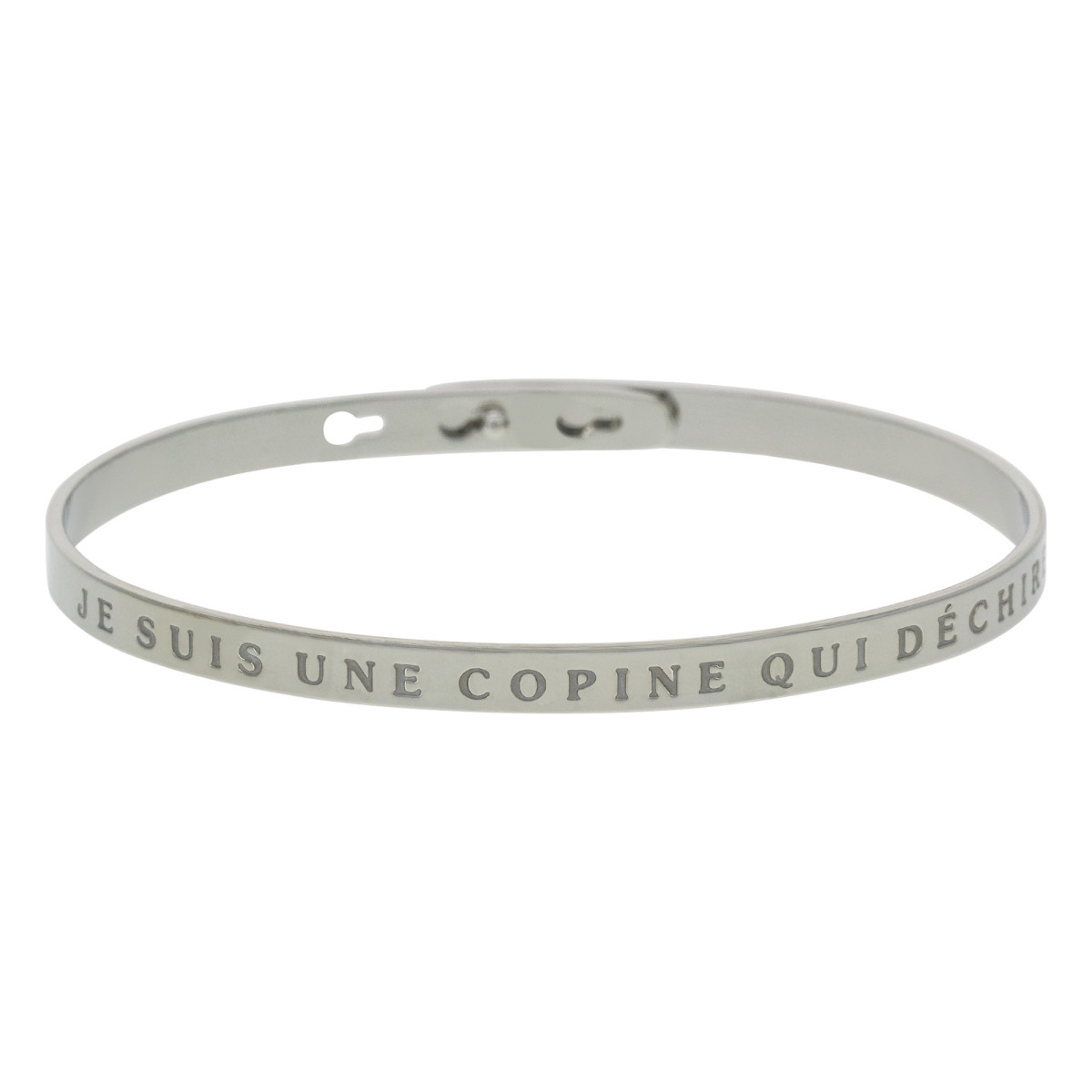 Bracelet à message "Je suis Une Copine Qui Déchire" Laiton argenté