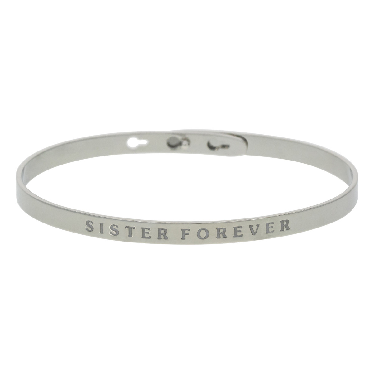 Bracelet à message "Sister Forever" Laiton argenté