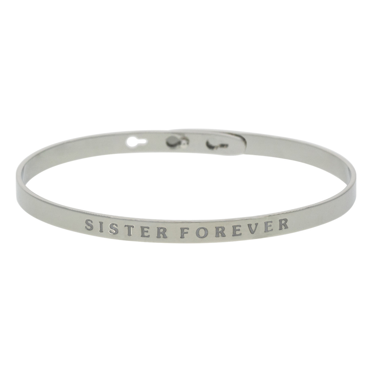"SISTER FOREVER" bracelet jonc argenté à message