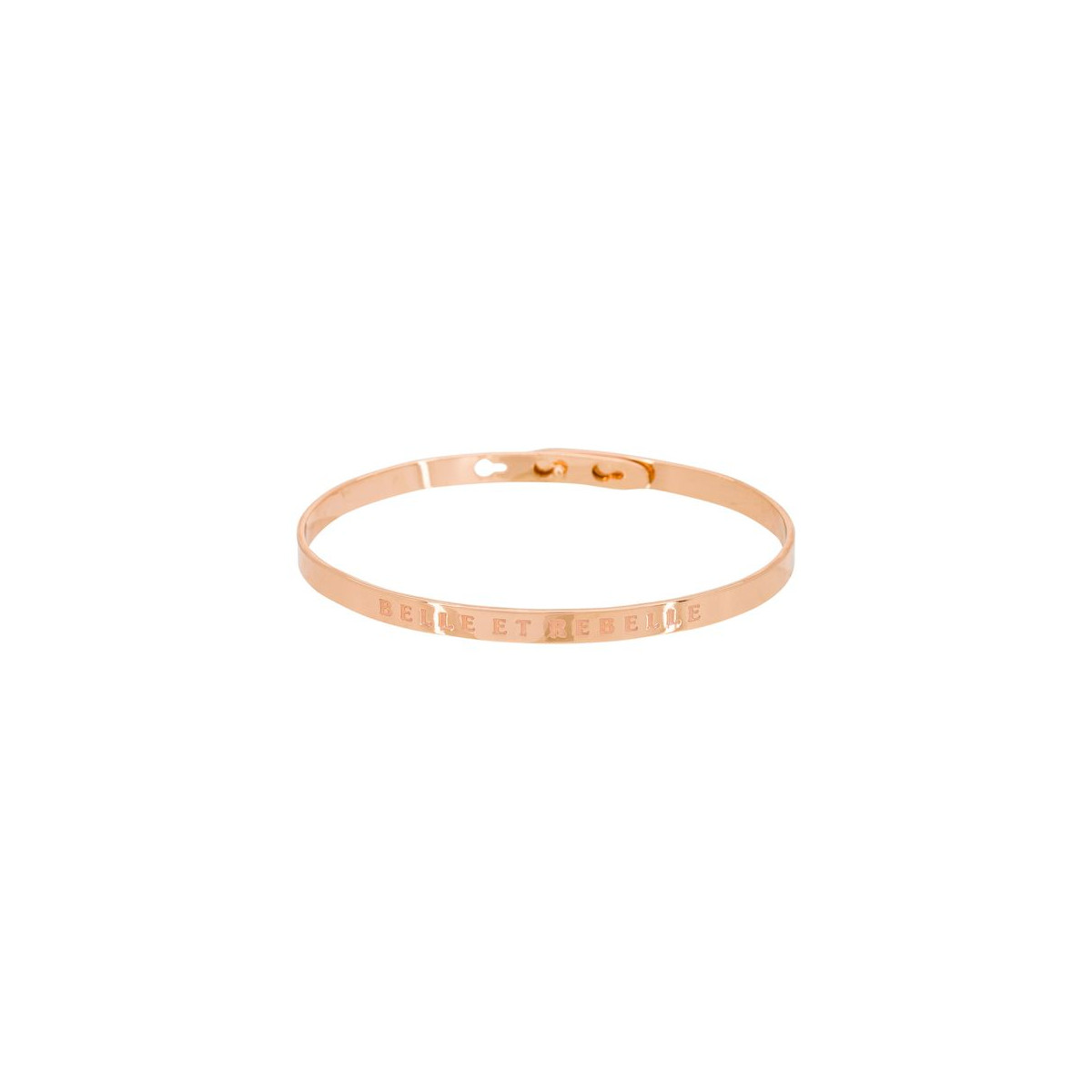 Bracelet Jonc à message Laiton rosé "BELLE ET REBELLE" Bracelet à message "Belle Et Rebelle" Laiton rosé