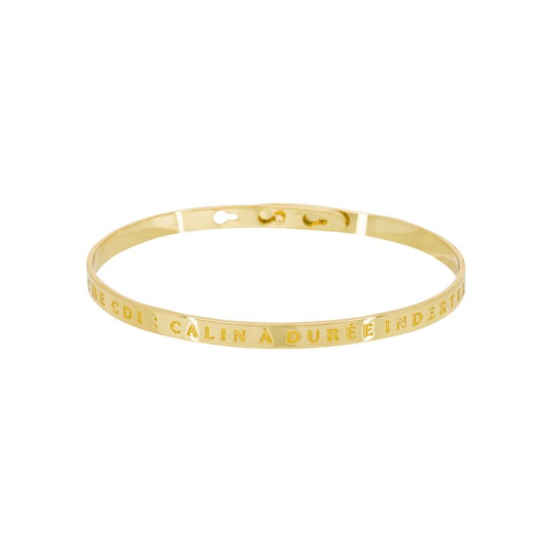 Bracelet Jonc à message Laiton doré "CHERCHE CDI : CÂLIN À DURÉE INDÉTERMINÉE" Bracelet Jonc à message Laiton doré "CHERCHE CDI : CÂLIN À DURÉE INDÉTERMINÉE"