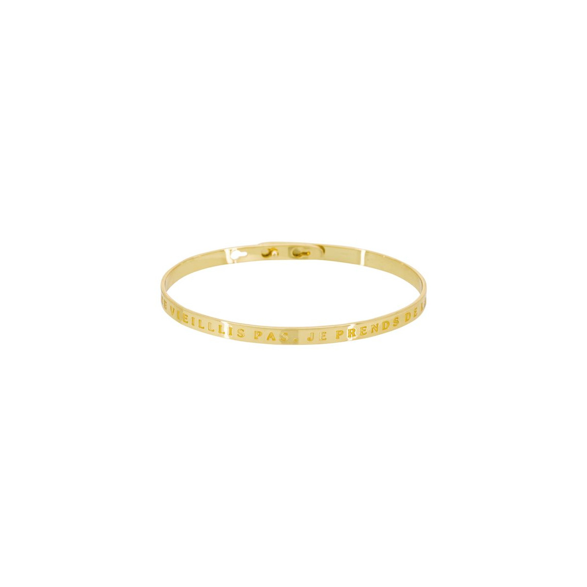 Bracelet à message "Je ne Vieillis Pas, Je Prends de La Valeur" Laiton doré