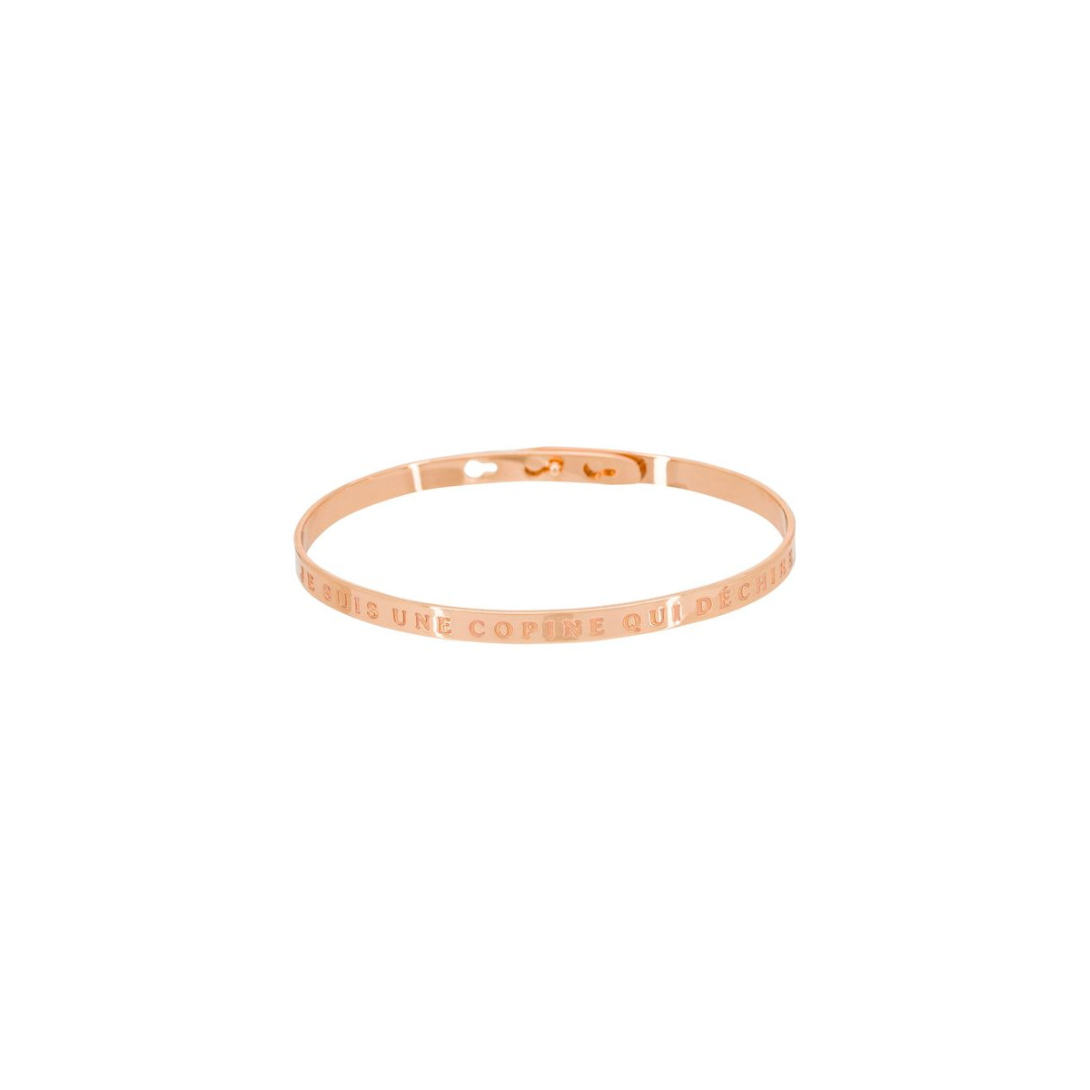 Bracelet à message "Je suis Une Copine Qui Déchire" Laiton rosé