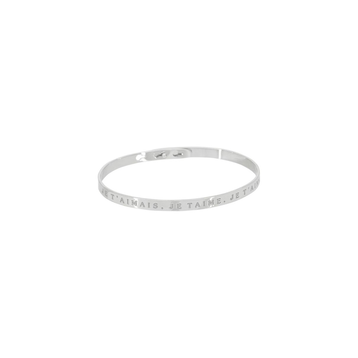 Bracelet Jonc à message Laiton "JE T'AIMAIS, JE TAIME, JE T'AIMERAI" Bracelet à message "Je t'aimais, Je t'aime, Je t'aimerai" Laiton argenté