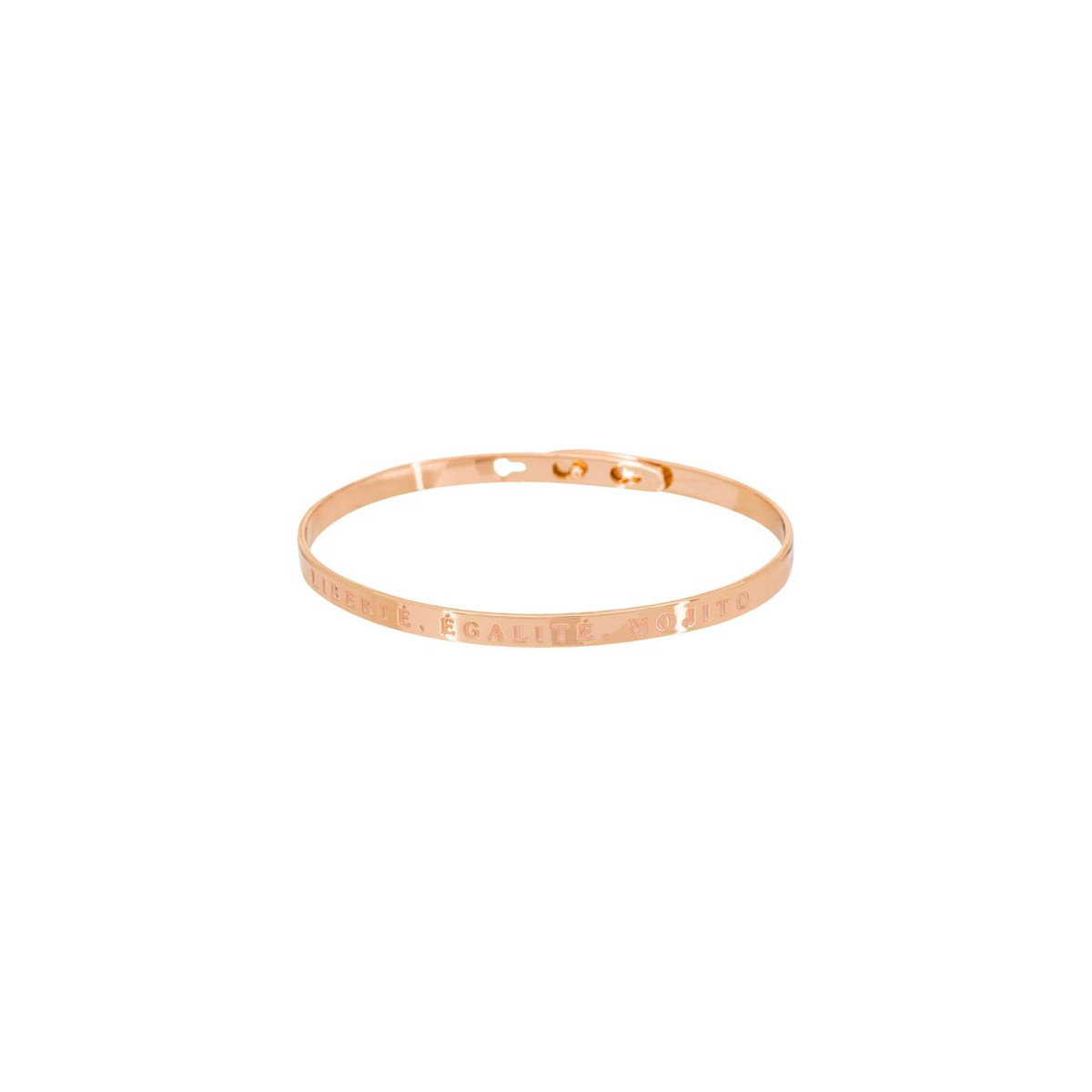 Bracelet à message "Liberté, Égalité, Mojito" Laiton rosé