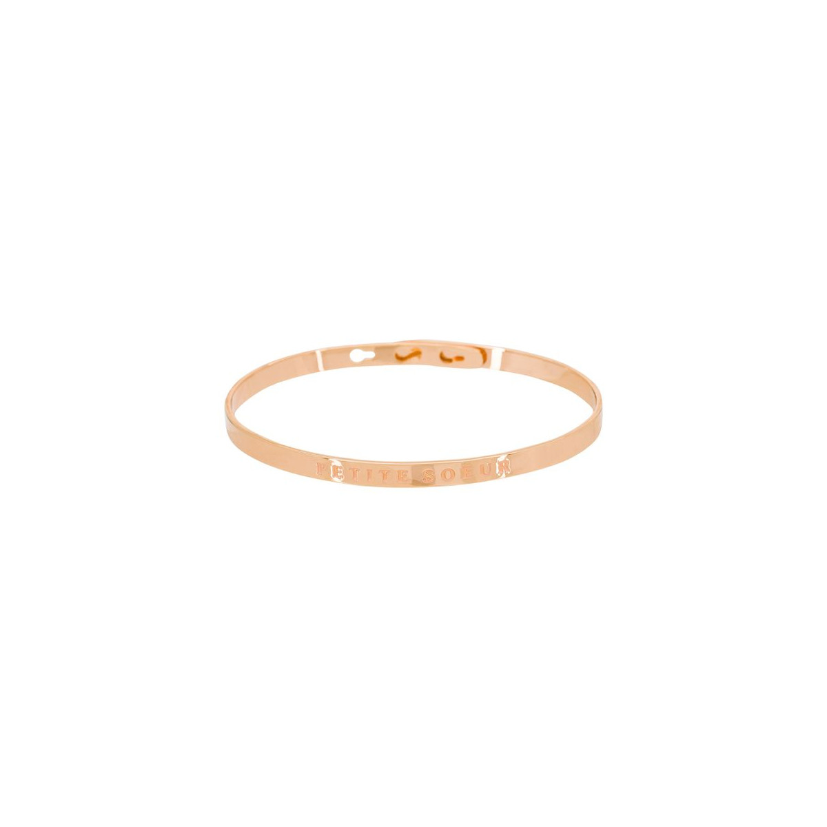 Bracelet Jonc à message Laiton rosé "PETITE SOEUR" Bracelet à message "Petite Soeur" Laiton rosé