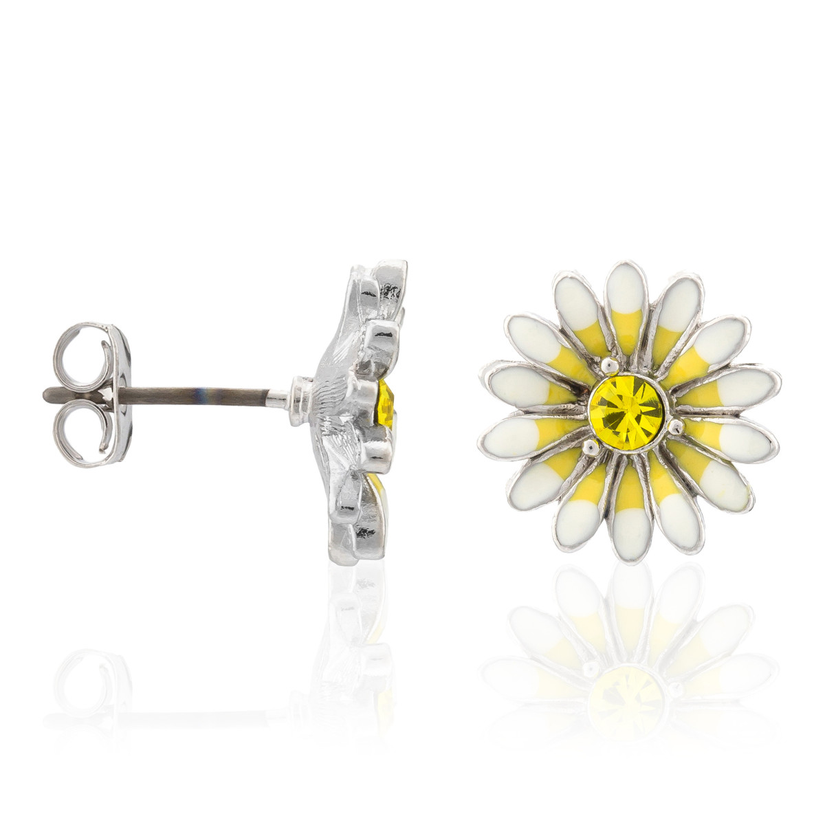 Boucles d'oreilles "Marguerite de Printemps" Argenté Boucles d'oreilles "Marguerite de Printemps" Argenté