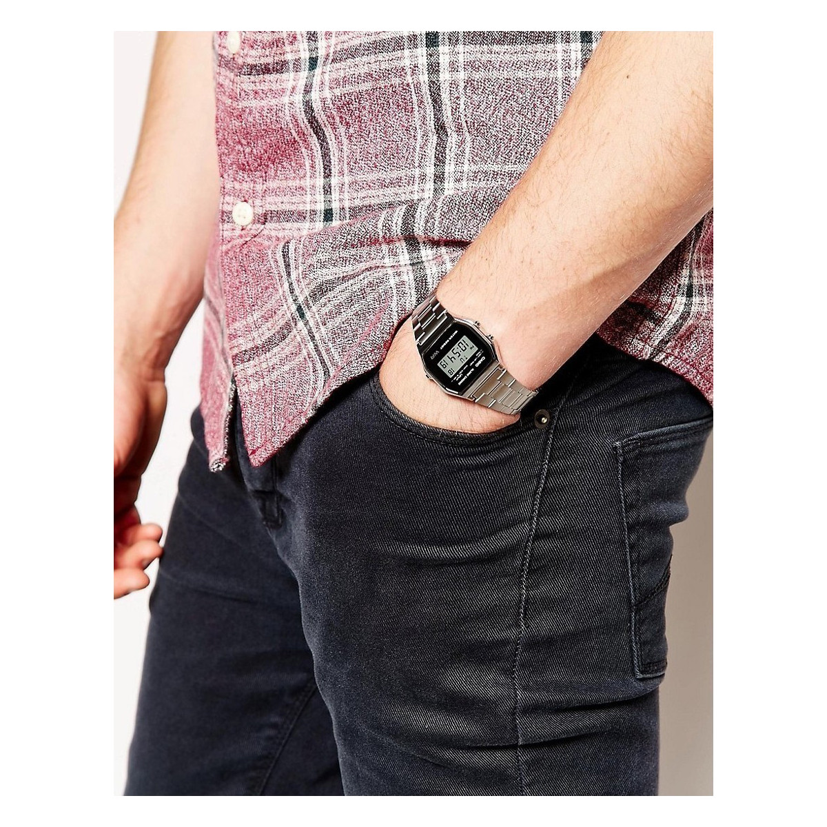 Montre Mixte Casio Bracelet Acier inoxydable Argenté - A158WEA-1EF Montre mixte Casio Vintage Bracelet Acier inoxydable Argenté - A158WEA-1EF