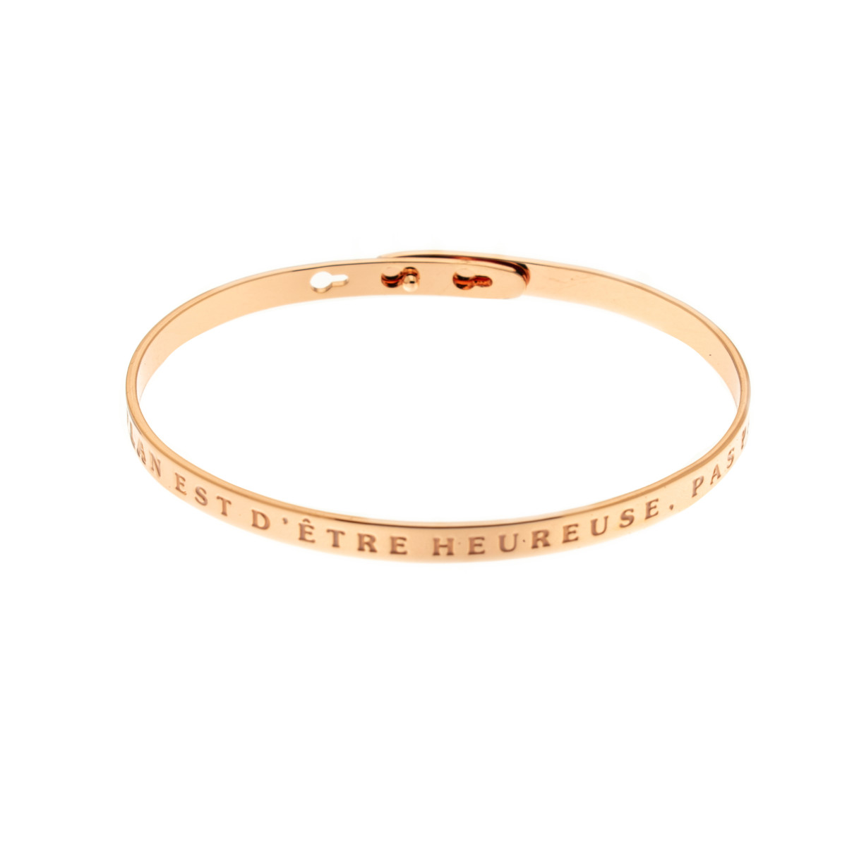 Bracelet Jonc à message Laiton rosé "MON PLAN EST D'ÊTRE HEUREUSE, PAS PARFAITE" Bracelet à message "Mon Plan est d'Être Heureuse, Pas Parfaite" Laiton rosé