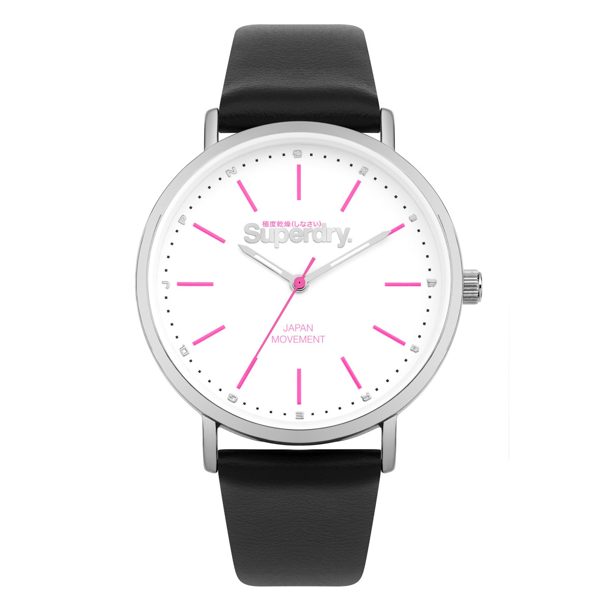 Montre Superdry femme Analogique Boitier rond en métal Cadran blanc Montre femme Superdry SYL004B Cadran Blanc
