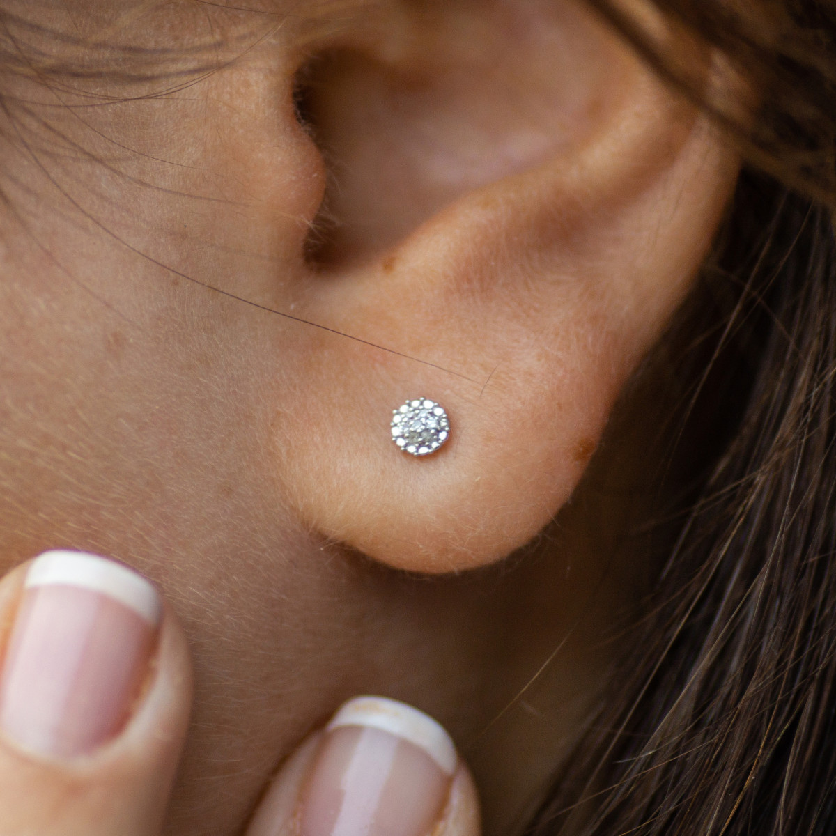 Parure "ROND D'AMOUR" Boucles d'oreilles + Collier Or Jaune et Diamant 0,07 carat