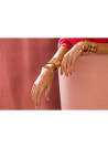 Manchette Florence finition dorée simili cuir rose