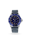Montre Foxter Sixties bracelet cuir bleu, boitier acier, fond bleu