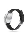 Montre Foxter Sixties bracelet cuir noir, boitier acier et fond noir