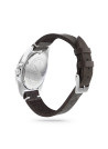 Montre Foxter Sixties bracelet cuir noir, boitier acier et fond noir