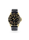 Montre Foxter Sixties bracelet cuir noir, boitier PVD doré et fond noir