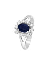 Bague Or Blanc et Diamants 0,21 carats et Saphir 1 carats "Bahia"