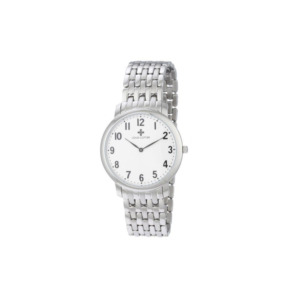 Louis Cottier - Montre First Class Quartz Cadran Blanc - Boîtier Acier - Bracelet Acier - Homme Louis Cottier - Montre Homme FIRST CLASS Quartz Cadran Blanc - Boîtier Bracelet Acier