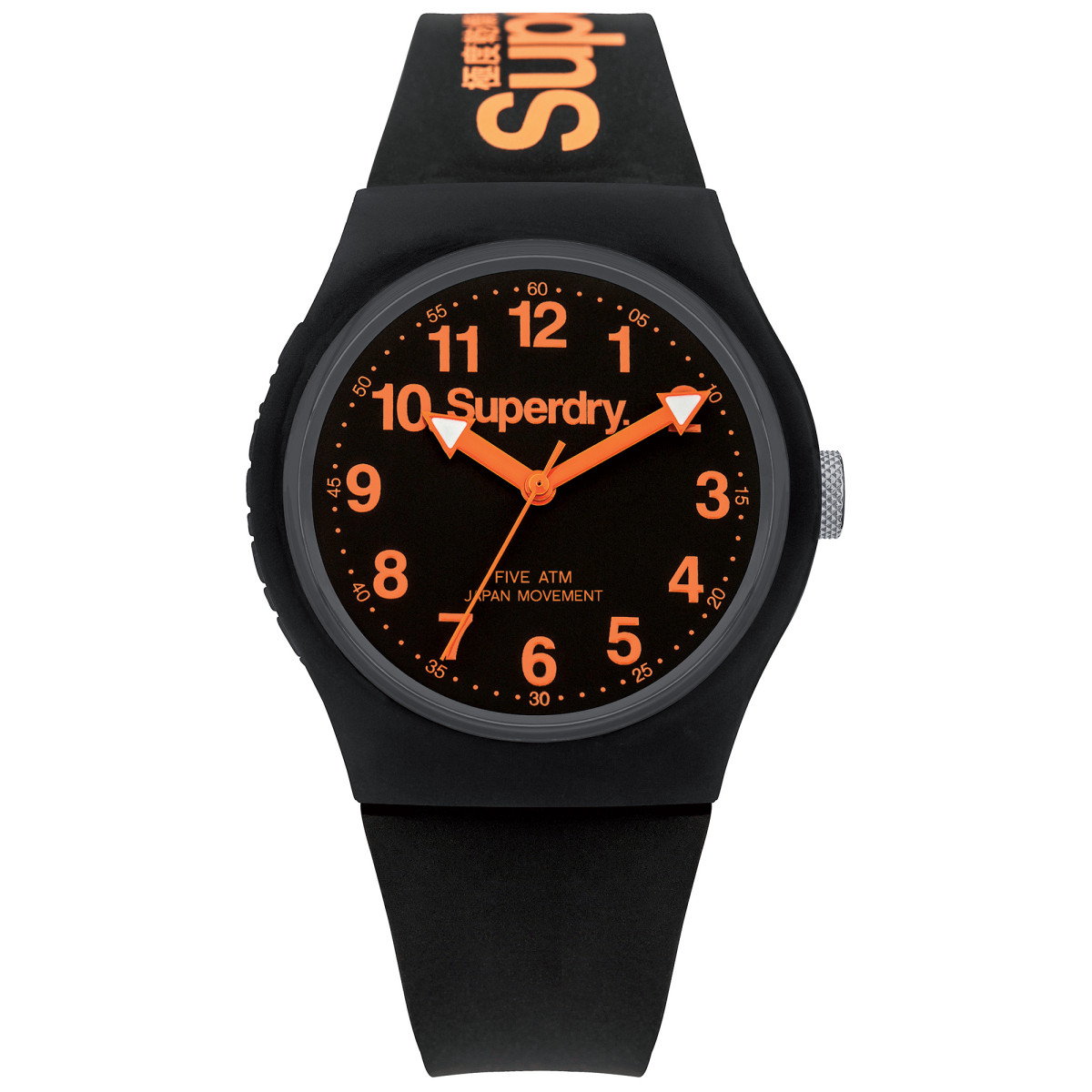 Montre unisexe Superdry Urban cadran noir chiffre orange Montre mixte Superdry Urban cadran noir - SYG164B