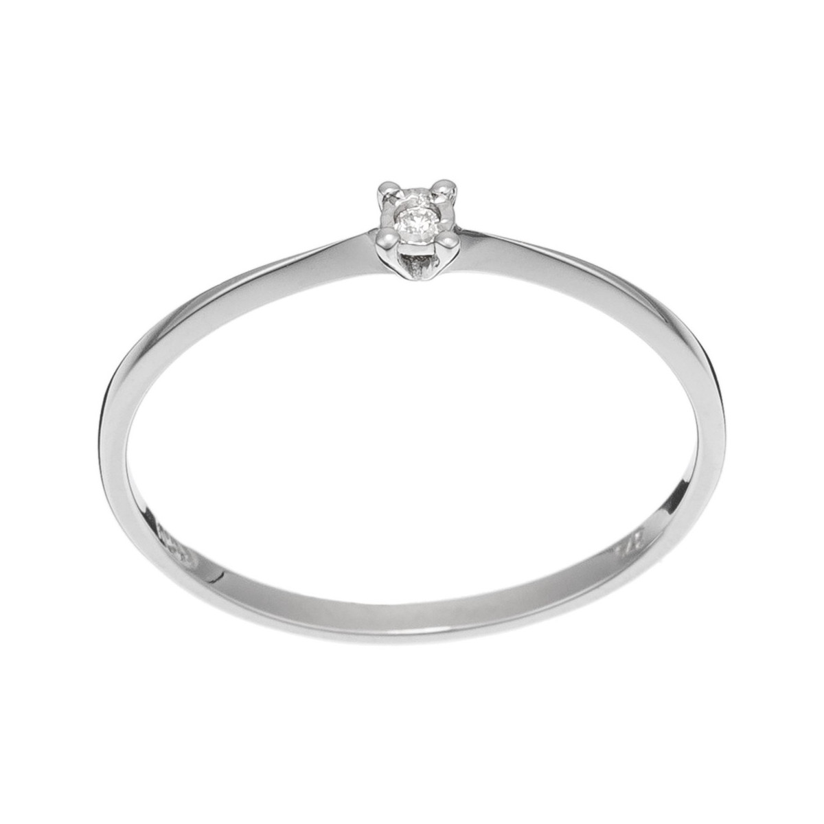 Bague "Petit solitaire" Or blanc et Diamants