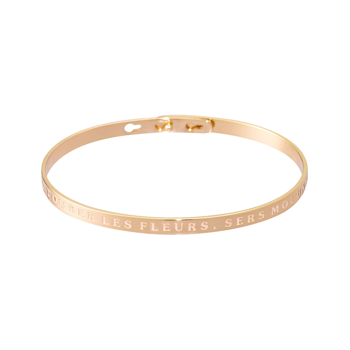 Bracelet à message "Laisse Tomber Les Fleurs, Sers Moi un Mojito" Laiton rosé