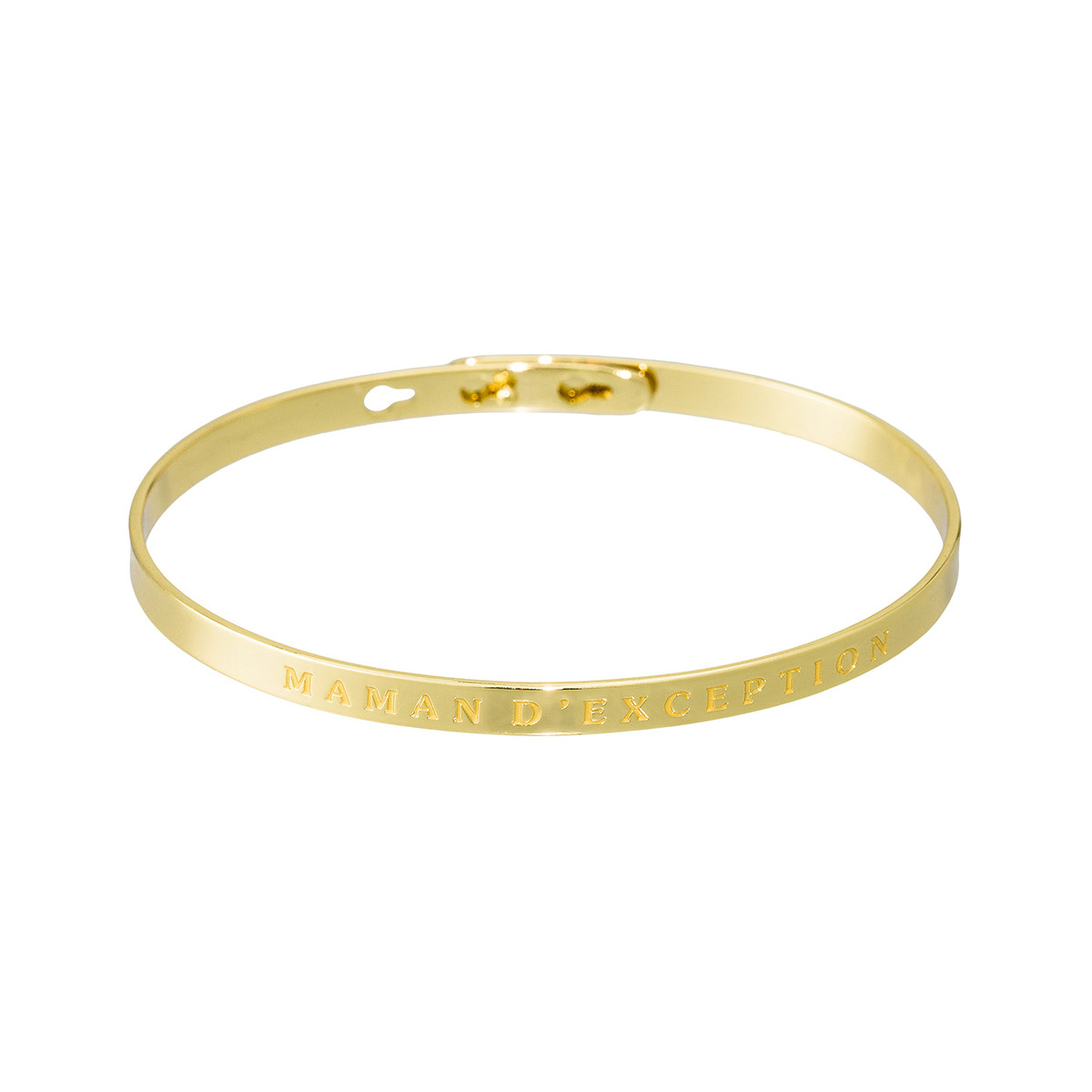 Bracelet à message "Maman d'exception" Laiton doré