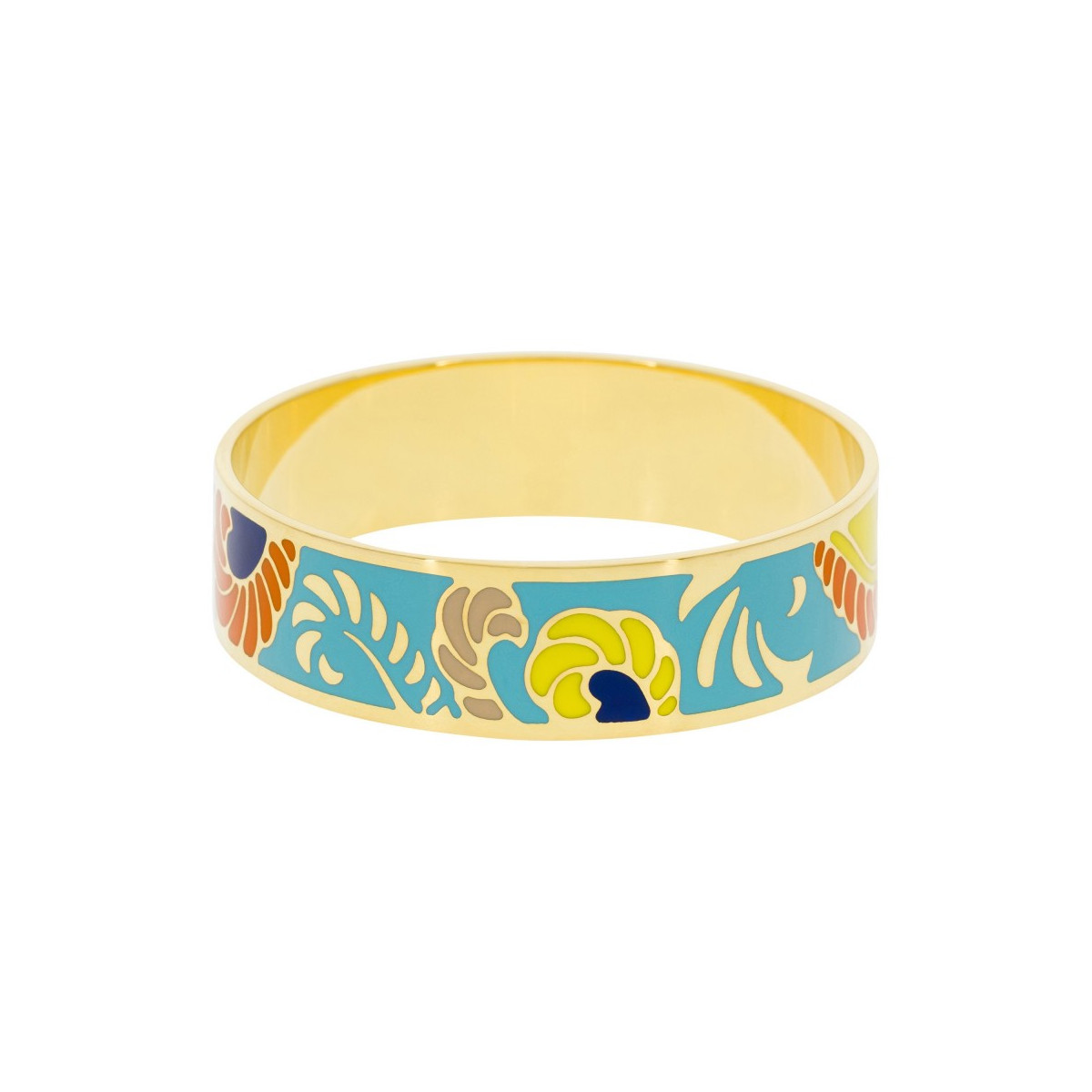 Bracelet Manchette ETHNIKA émail multicolore finition dorée