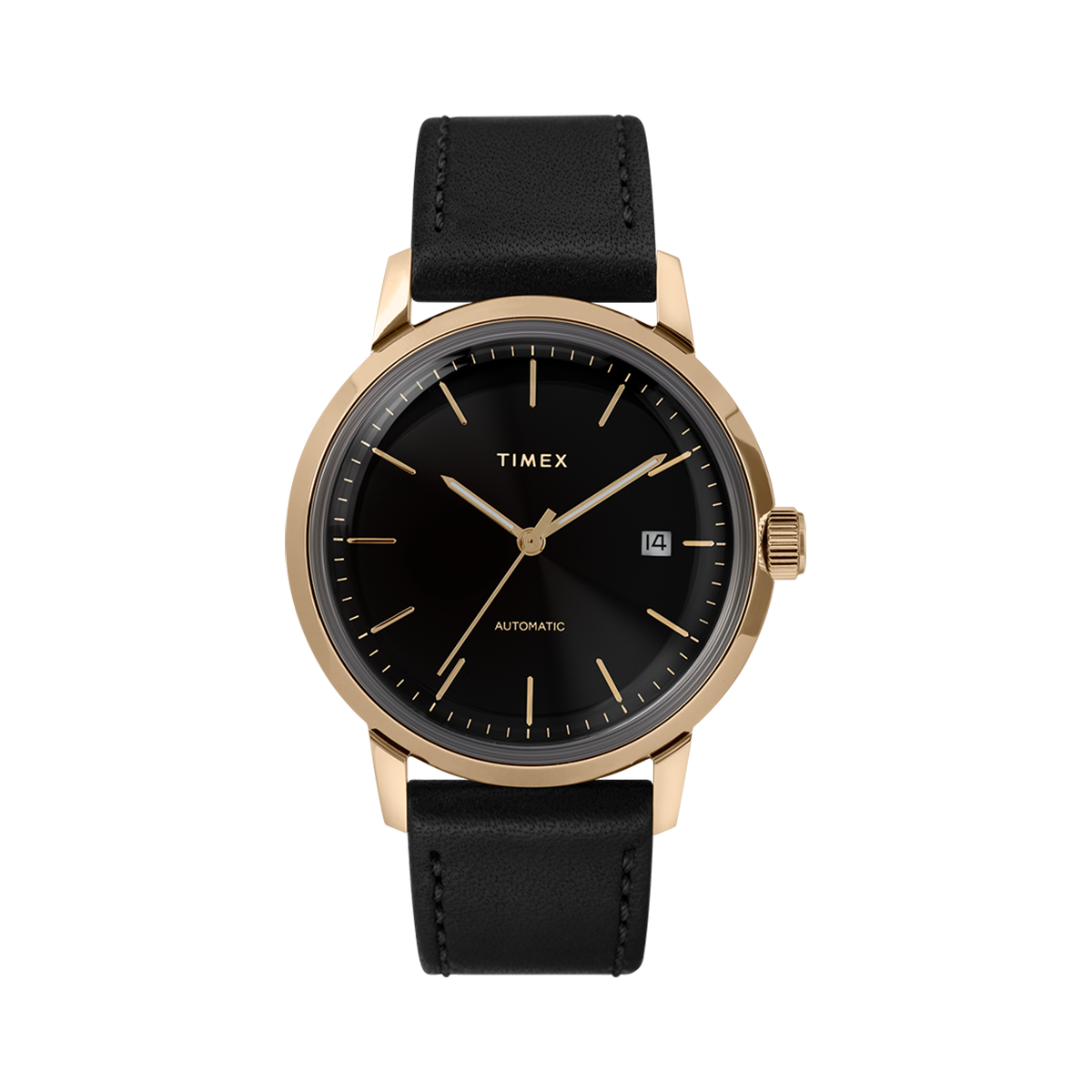 Montre Homme Timex "Marlin Automatique" Boîtier SST 40mm en Acier Doré Cadran Noir - TW2T22800