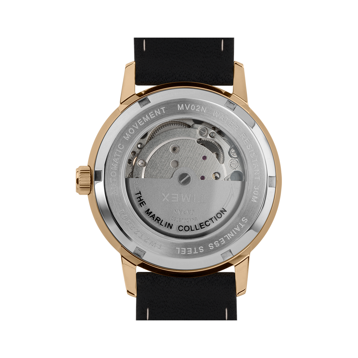Montre Homme Timex "Marlin Automatique" Boîtier SST 40mm en Acier Doré Cadran Noir - TW2T22800
