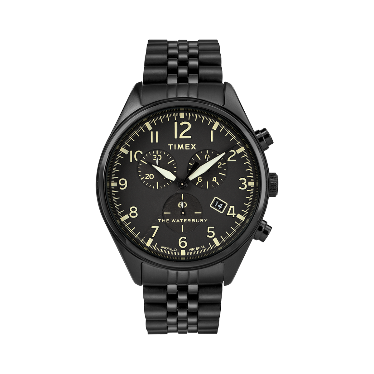 Montre Homme Timex "Waterbury Traditional Chrono" Boîtier 42mm et Bracelet en Acier Noir - TW2R88600