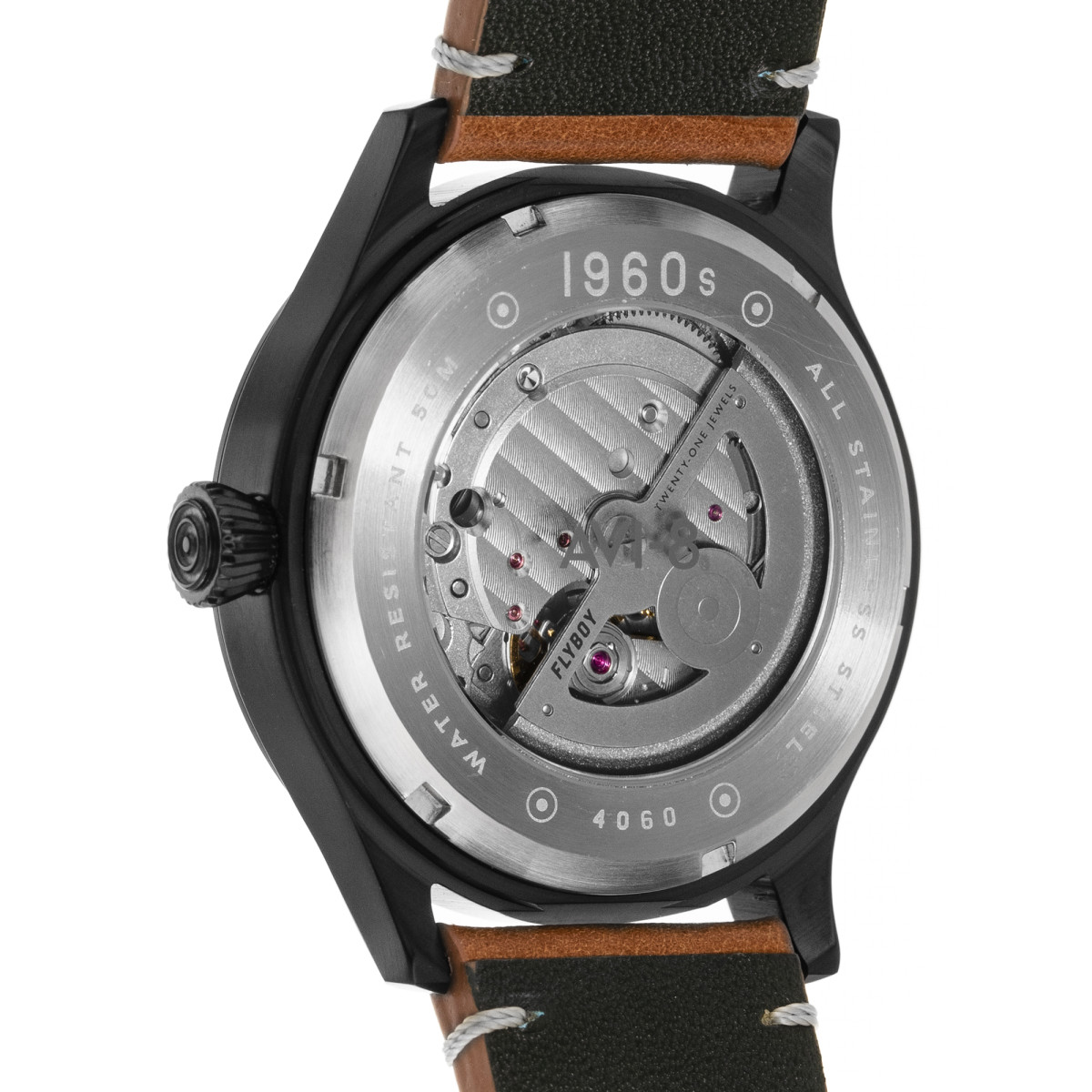Montre Homme AVI-8 FLYBOY Cadran Cadran transparent gris – AV-4060-03 Montre Homme AVI-8 FLYBOY Cadran transparent gris AV-4060-03