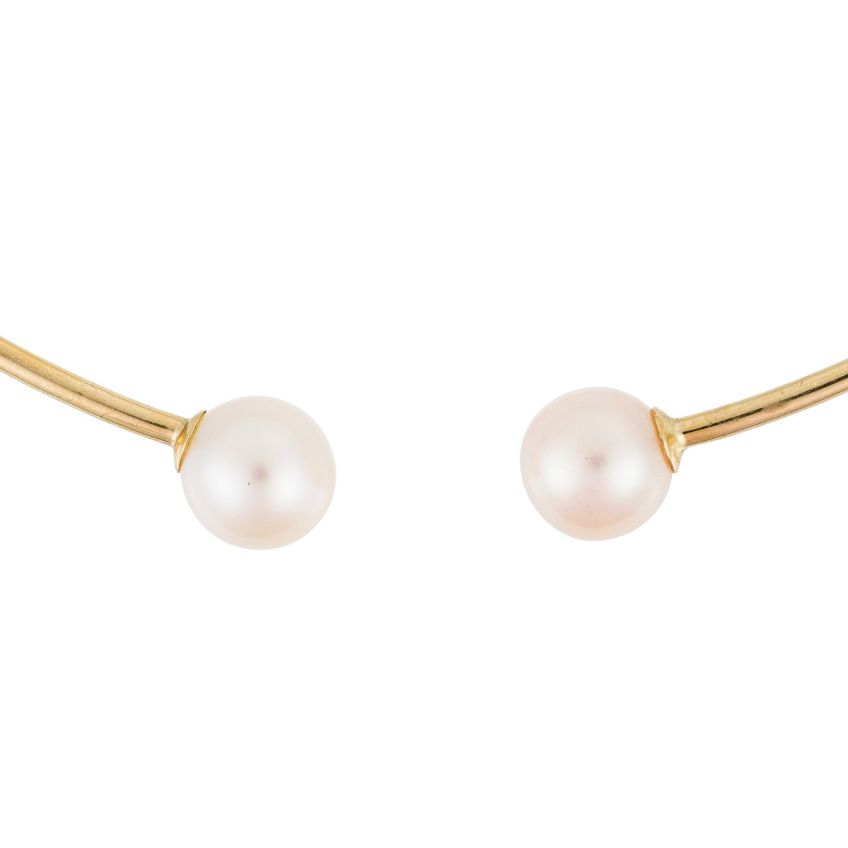 Bracelet jonc Or Jaune 375 et Perle blanche "Lovely Pearls"