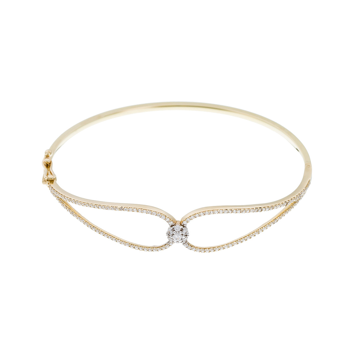 Bracelet Or Jaune 375 et Oxyde de Zirconium "Beauty" Bracelet jonc Or Jaune 375 et Oxyde de Zirconium "Beauty"