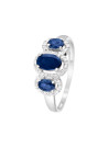Bague Or Blanc et Diamants 0,09 carats et Saphirs 1,15 carats "Amazonia"