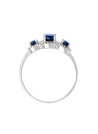 Bague Or Blanc et Diamants 0,09 carats et Saphirs 1,15 carats "Amazonia"