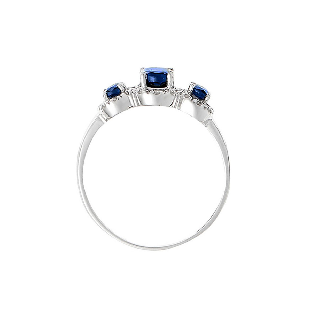 Bague Or Blanc et Diamants 0,09 carats et Saphirs 1,15 carats "Amazonia" Bague " Odette" Or blanc et Saphir