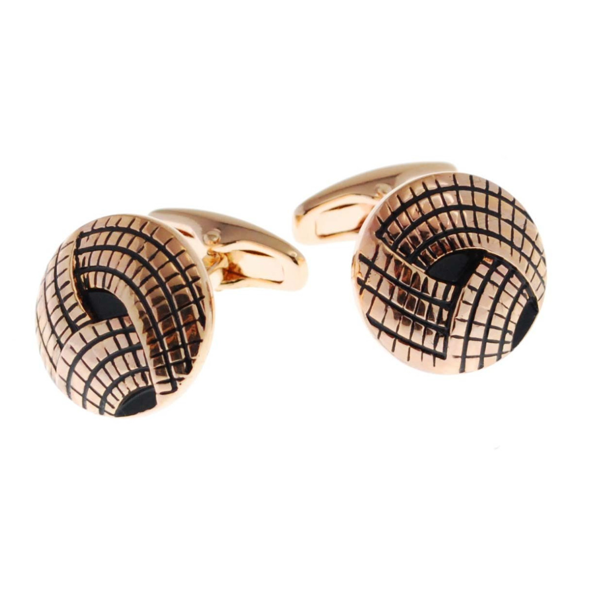 Boutons de manchette Smalto "Richard" PVD Or Rose