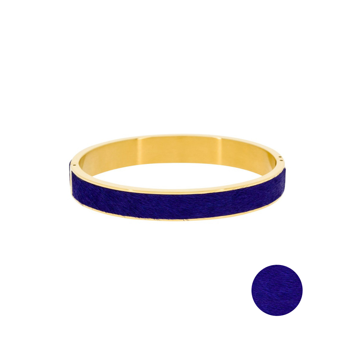 Bracelet Jonc FORMALE émail bleu Acier doré