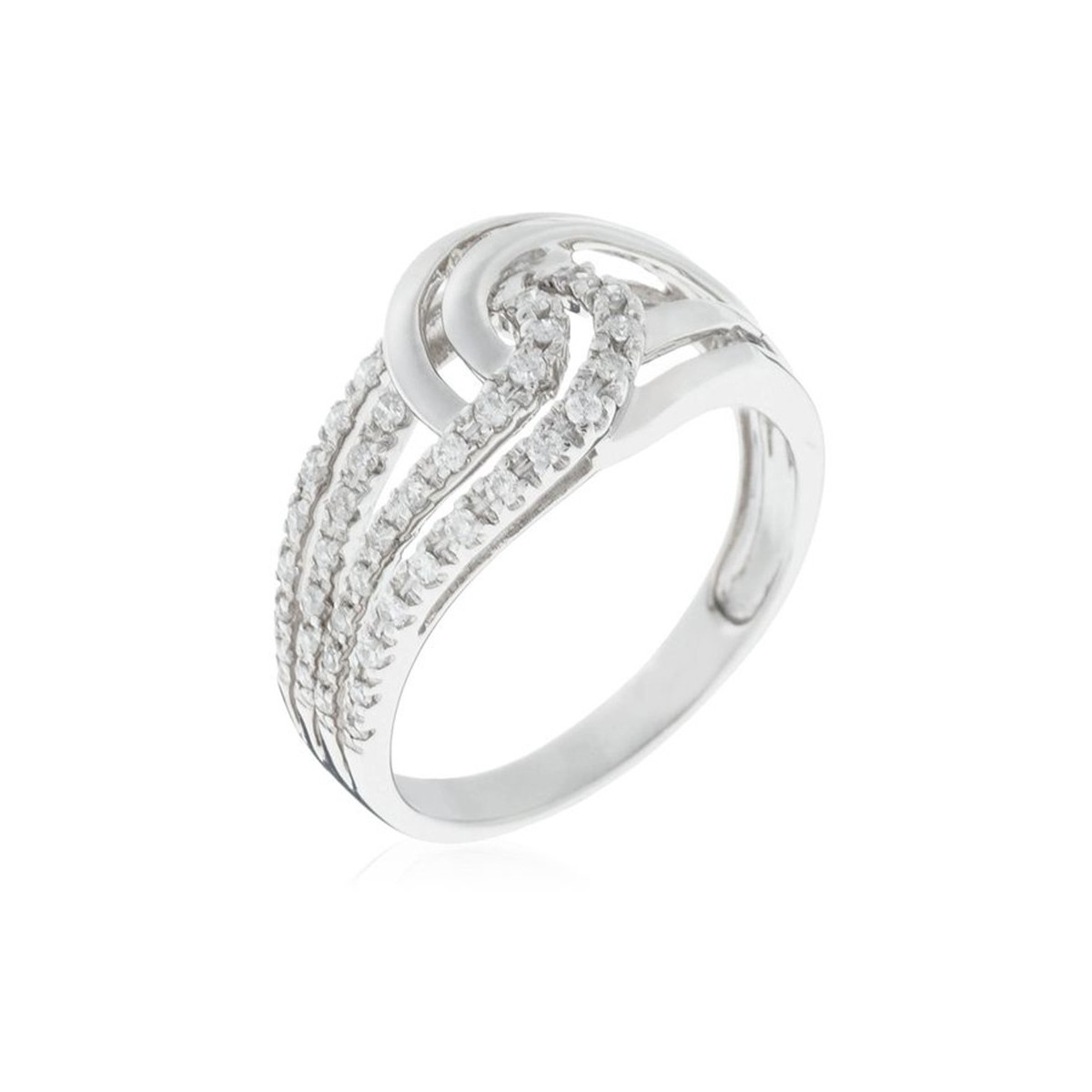 Bague "Duo de boucles" Or blanc et Diamants