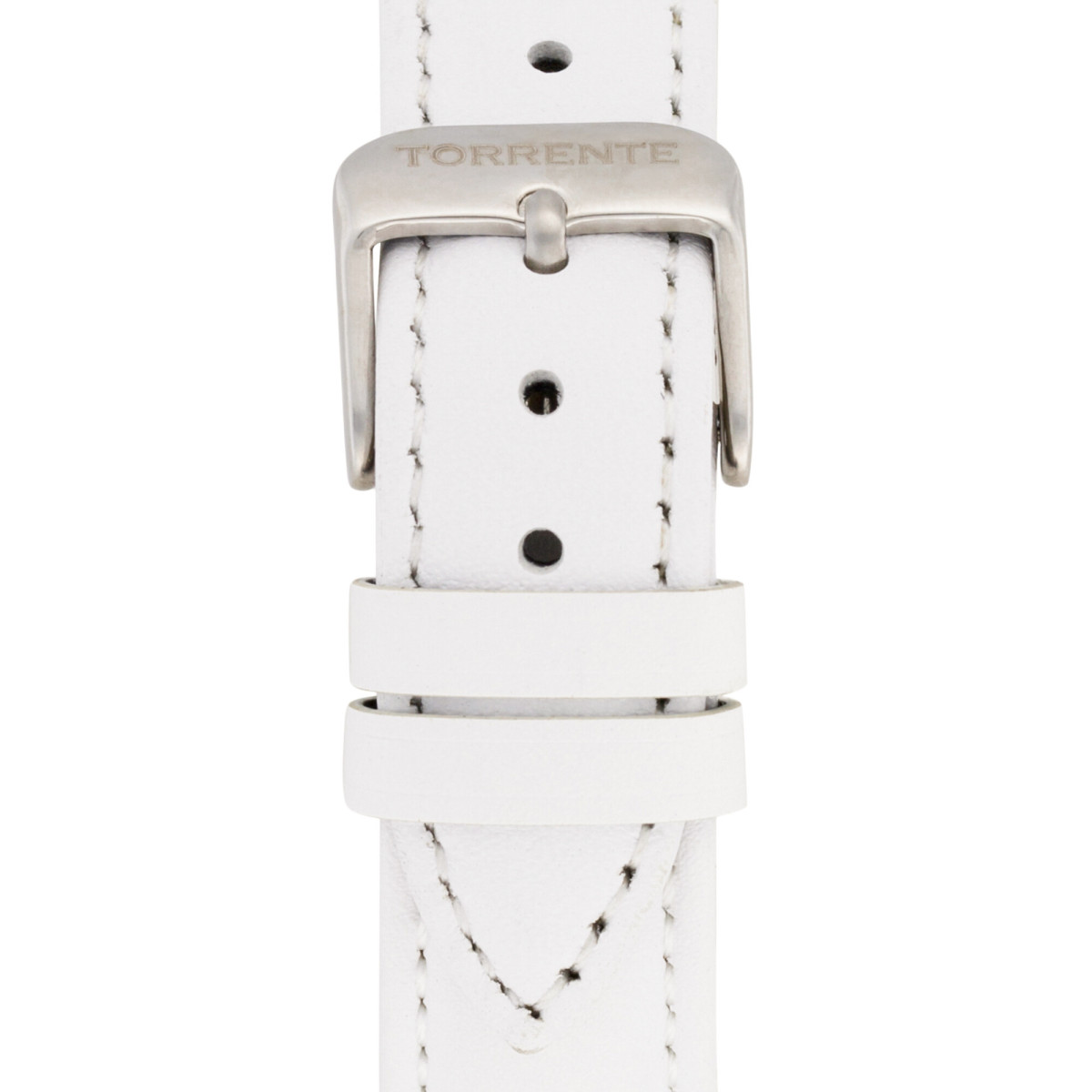 Torrente - Montre "Magnetic" Cadran Blanc - Boîtier Acier - Bracelet Cuir Blanc - Diamants 0.01 carats Femme Torrente - Montre "Magnetic" Cadran Blanc - Boîtier Acier - Bracelet Cuir Blanc - Diamants 0.01 carats Femme