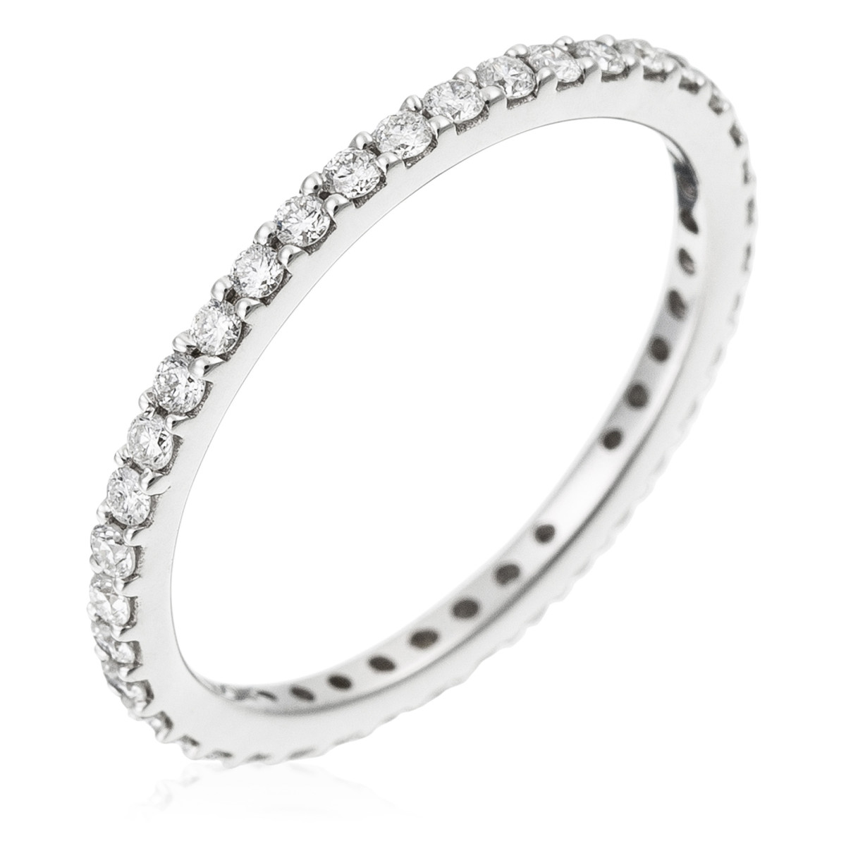 Bague Or Blanc 375 "TOUR COMPLET LUMINEUX" Diamants 0.4 cts Bague "Adoration Divine" Or blanc et Diamant