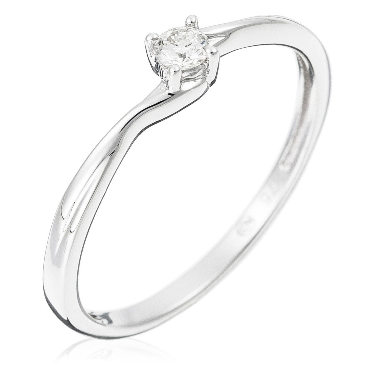 Bague "Solitaire Tourbillon" Or blanc et Diamants