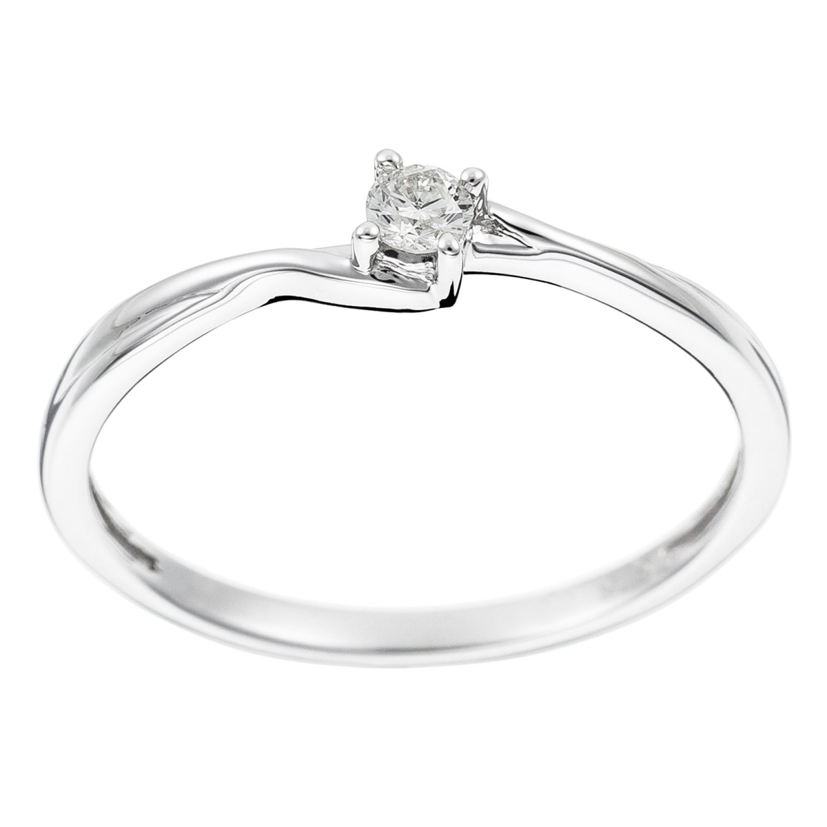 Solitaire Or Blanc 375 "TOURBILLON" Diamants 0.1 cts Solitaire Or Blanc 375 "TOURBILLON" Diamants 0,1 carat
