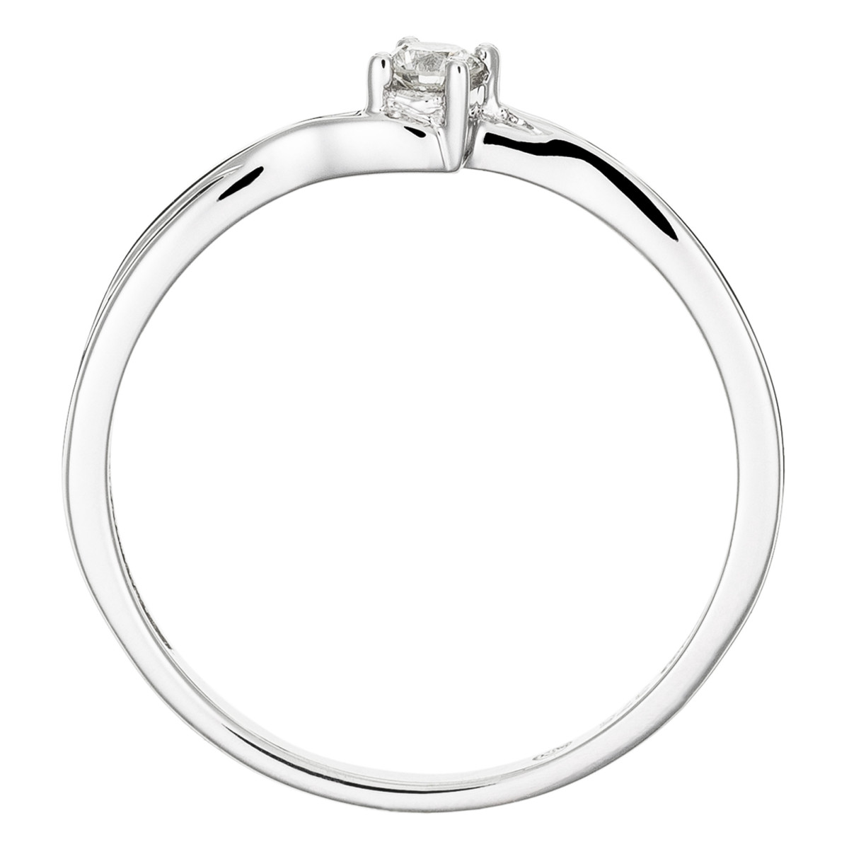 Solitaire Or Blanc 375 "TOURBILLON" Diamants 0.1 cts Solitaire Or Blanc 375 "TOURBILLON" Diamants 0,1 carat