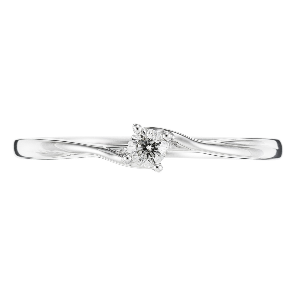 Solitaire Or Blanc 375 "TOURBILLON" Diamants 0.1 cts Solitaire Or Blanc 375 "TOURBILLON" Diamants 0,1 carat