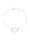 Bracelet Or Blanc 375 "HEART EFFECTS" Diamants 0.02 cts