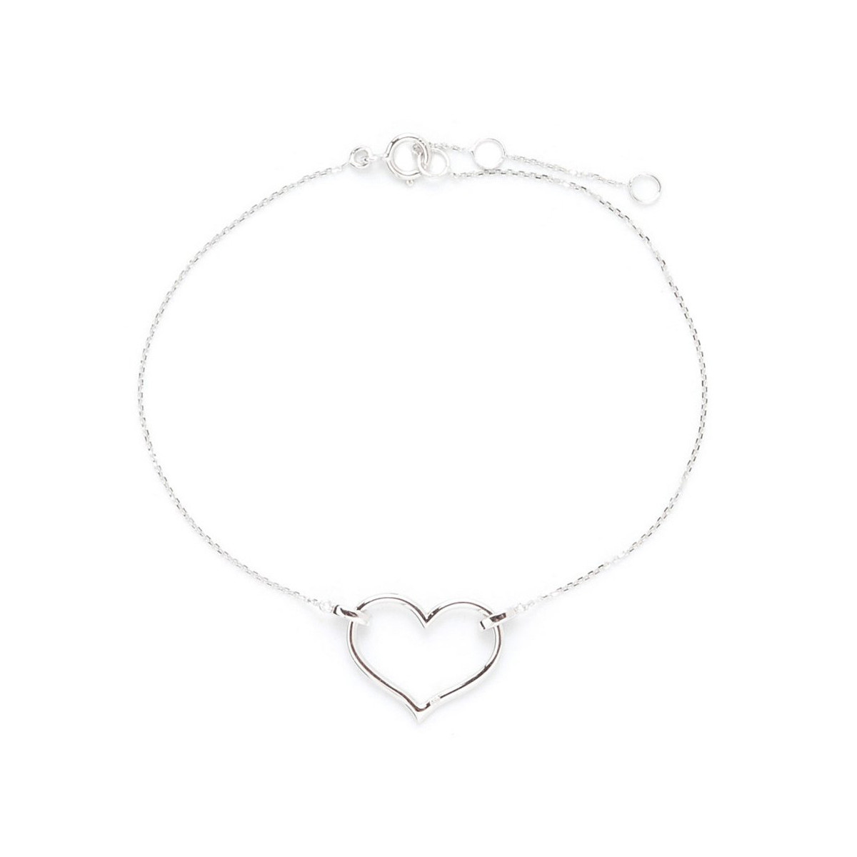 Bracelet Or Blanc "HEART EFFECARAT " Diamants 0,02 carat